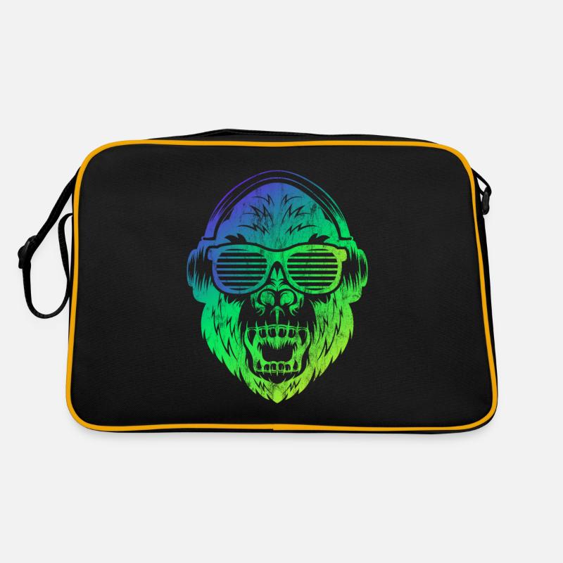 DJ Monkey singe avec un casque lunettes de soleil singe Sac Retro