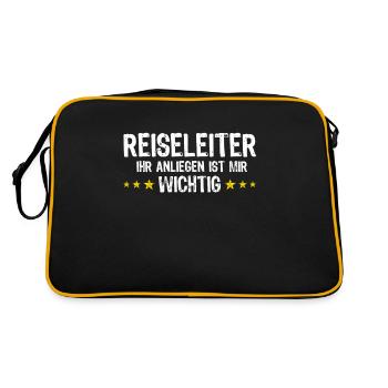 Reiseleiter Reiseführer Tour Guide - Retro Tasche - Schwarz/Gold - Hinten