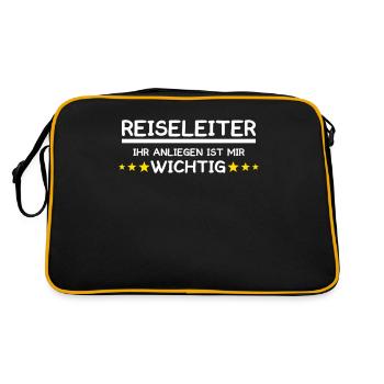Reiseleiter Reiseführer Tour Guide - Retro Tasche - Schwarz/Gold - Hinten