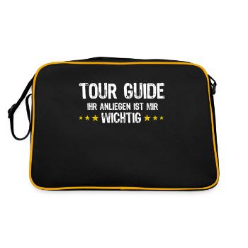 Reiseleiter Reiseführer Tour Guide - Retro Tasche - Schwarz/Gold - Hinten
