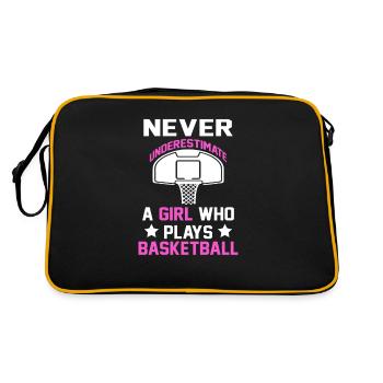 Joueur de basket fille cadeau I streetball - Sac Retro - noir/or - Dos