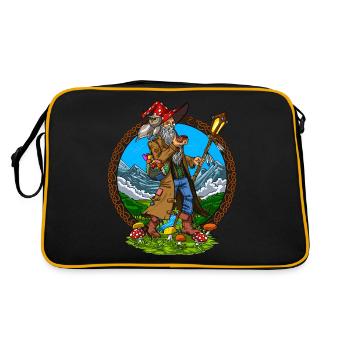 Champignons magiques Hippie Chaman - Sac Retro - noir/or - Dos