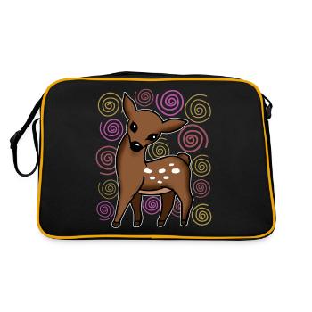Chevreuil faon rennes cadeau femmes hommes enfants - Sac Retro - noir/or - Dos