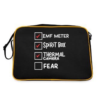 GHOST HUNTING / PARANORMAL INVESTIGATOR: EMF Meter - Retro Tasche - Schwarz/Gold - Hinten