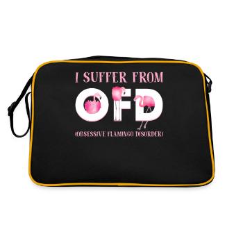 I Suffer From OFD Obsessive Flamingo Disorder - Retro Tasche - Schwarz/Gold - Hinten