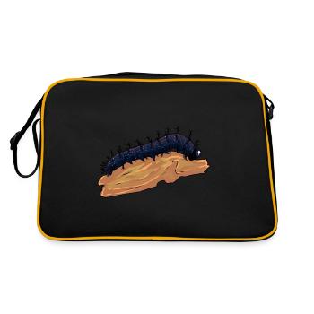 Caterpillar caterpillars nature wildlife crawling insects - Retro Bag - black/gold - Back