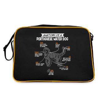 Anatomy Of A Portuguese Water Dog Dog Owner Gift - Retro Bag - black/gold - Back