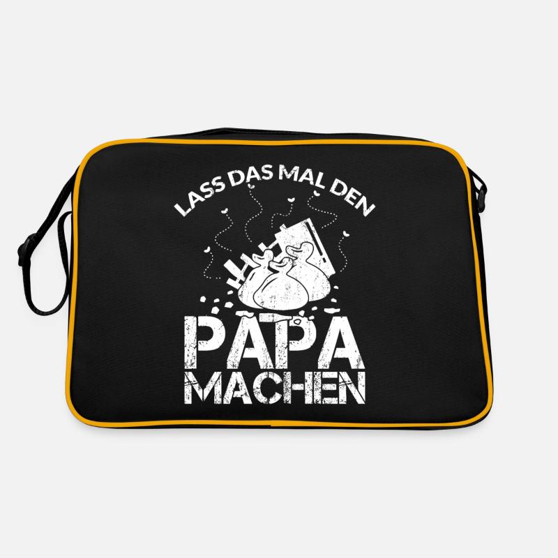 LASS DAS MAL DEN PAPA MACHEN - Retro Tasche - Schwarz/Gold
