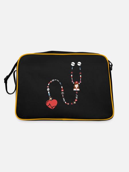 Médecine infirmière - Sac Retro - noir/or - Dos