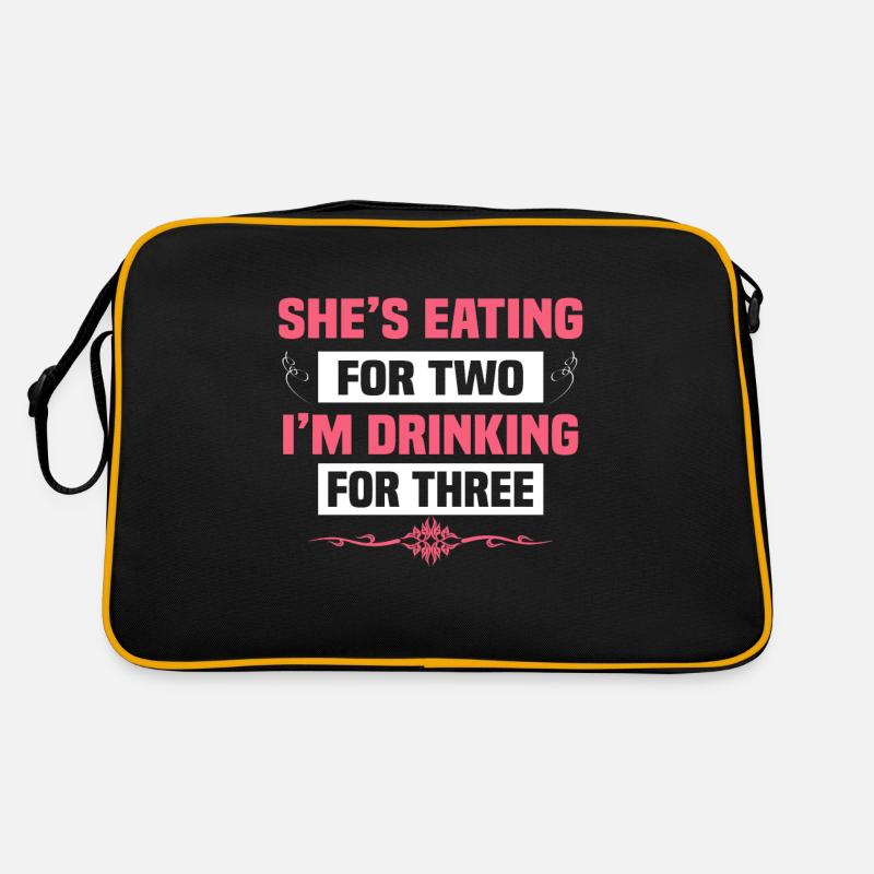 Shes Eating for Two im Dringking for Three Retro Tasche