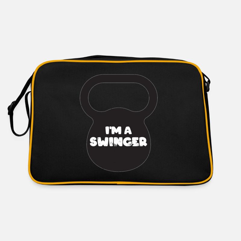 Lustiges Fitnessstudio-Geschenk Ich bin ein Swinger Kettlebell Workout Retro Tasche