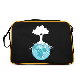 World Tree Roots Environmentalist and nature lover - Retro Bag - black/gold - Back