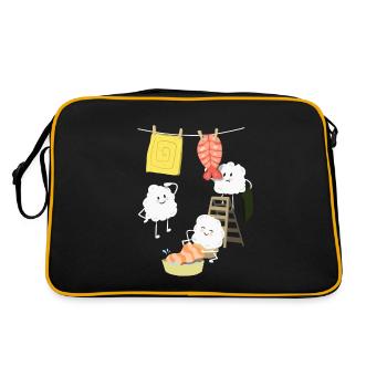 Kawaii Sushi Laundry - Sac Retro - noir/or - Dos
