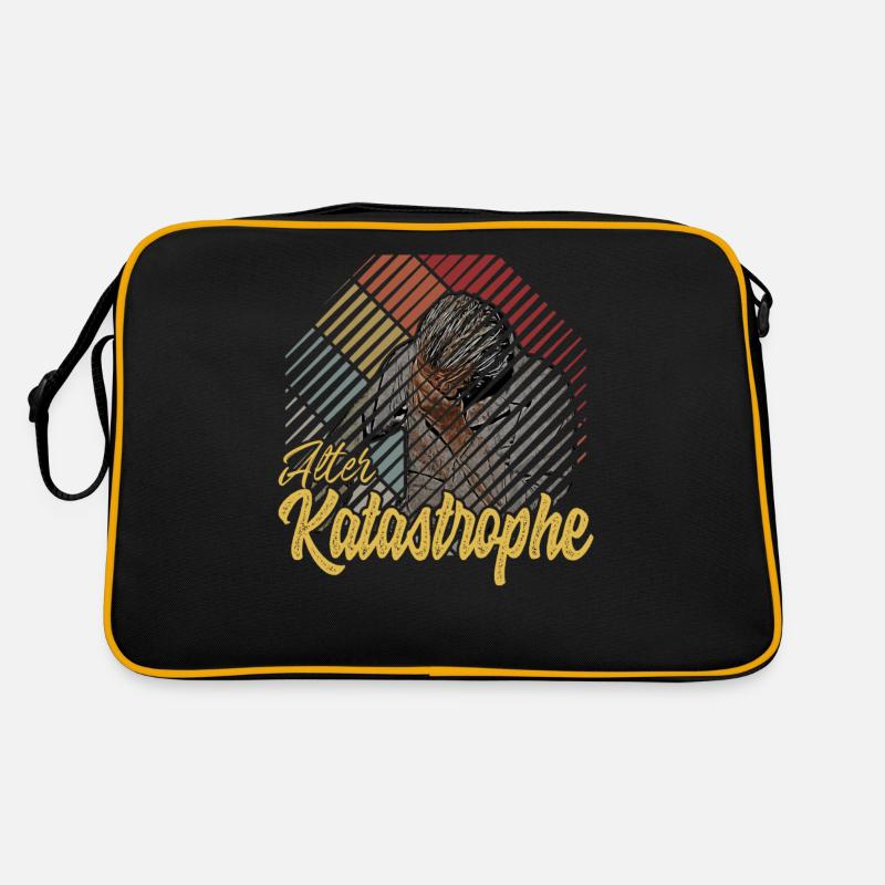 Alter Katastrophe - lustiger Spruch vintage retro - Retro Tasche - Schwarz/Gold