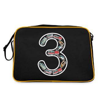 3 ans voiture voitures enfant anniversaire garçon - Sac Retro - noir/or - Dos