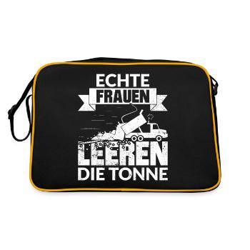 ECHTE FRAUEN LEEREN DIE TONNE - Retro Tasche - Schwarz/Gold - Hinten