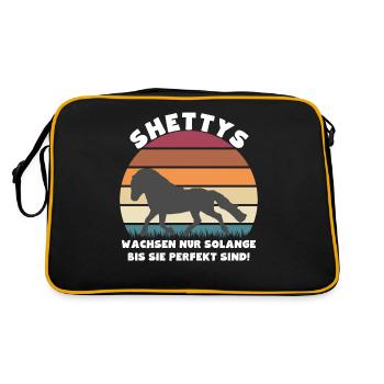 Shettys wachsen nur solange bis sie perfekt sind - Retro Tasche - Schwarz/Gold - Hinten