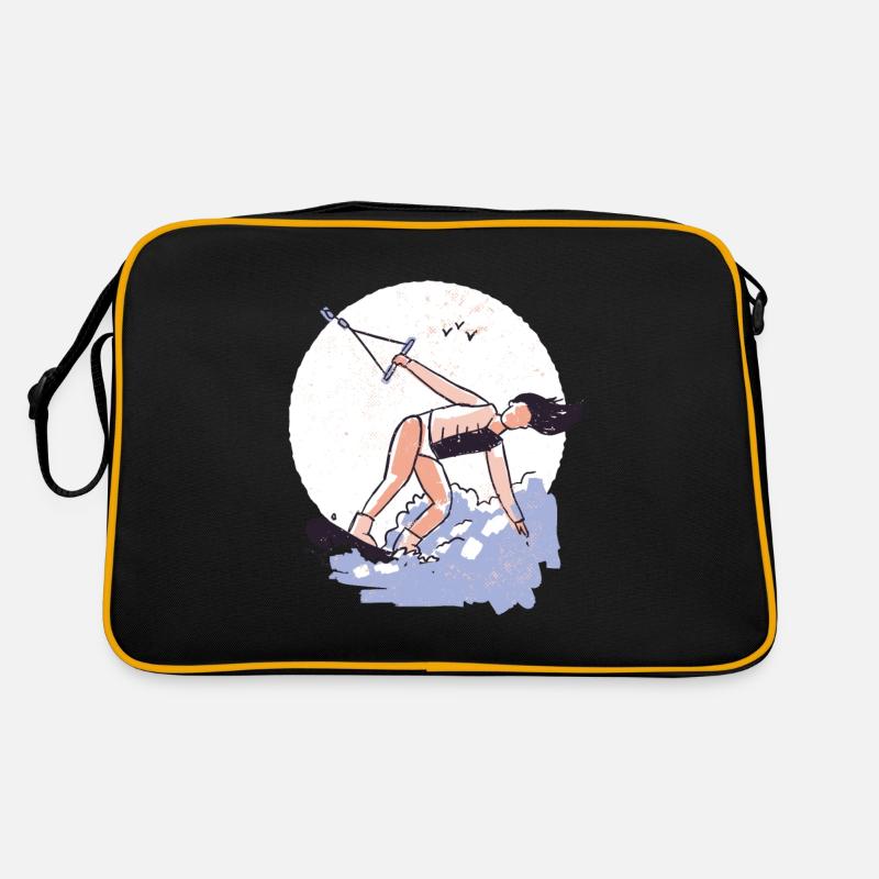 Wakeboard Mädchen Frau Retro Tasche