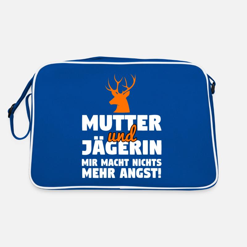 Mutter Jägerin Hirsch Jagd Geweih Jäger Wild Jagen Retro Tasche