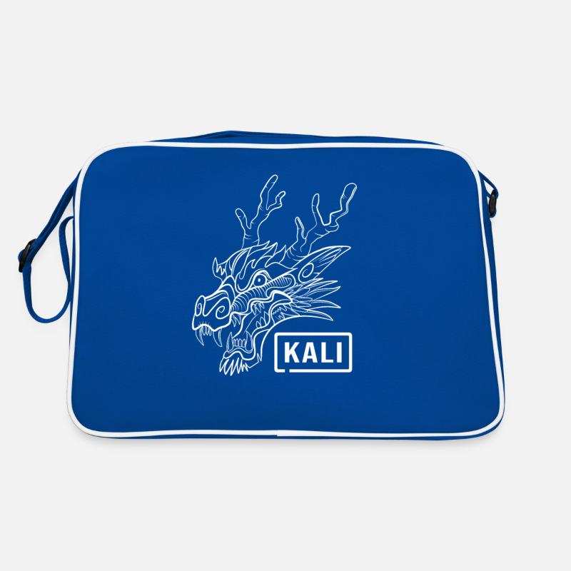 Kali Linux Computer Administrator Tux Drachen Kopf Retro Tasche