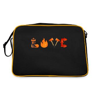 LOVE Firefighter - Retro Tasche - Schwarz/Gold - Hinten