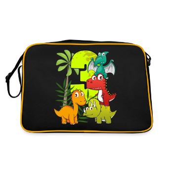 Garçon d'anniversaire de 3 ans trois 3e Dino T-Rex - Sac Retro - noir/or - Dos