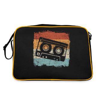 Retro Kassette Cassette Mixtape oldschool - Retro Tasche - Schwarz/Gold - Hinten