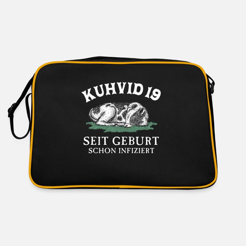 Corona Covid Kuh Landwirtschaft Retro Tasche