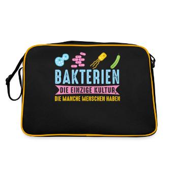 Bakterien Die Einzige Kultur Die Manche Menschen H - Retro Tasche - Schwarz/Gold - Hinten
