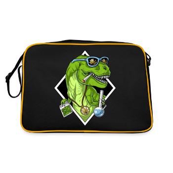 T Rex Dinosaur Weed - Sac Retro - noir/or - Dos