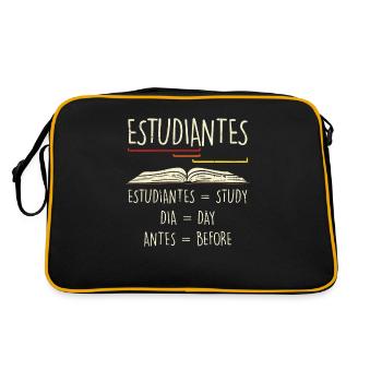 Spanish teacher student Estudiantes funny - Retro Bag - black/gold - Back