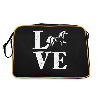 LOVE Horse Riding - Retro Tasche - Schwarz/Gold - Hinten