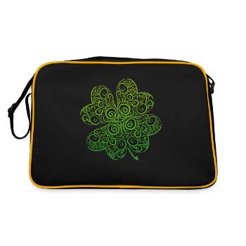 Cadeau de trèfle irlandais - Sac Retro - noir/or - Dos