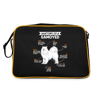 Samojede anatomie chien cadeau - Sac Retro - noir/or - Dos
