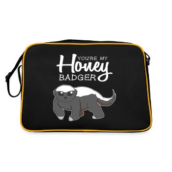 Tu es mon miel Badger Romantic Pun - Sac Retro - noir/or - Dos