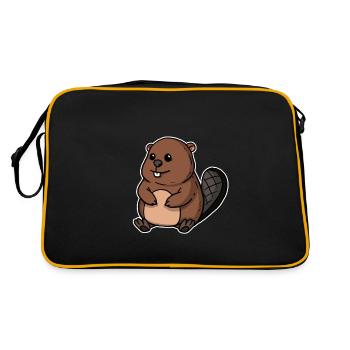 Mignon castor rongeur cadeau - Sac Retro - noir/or - Dos