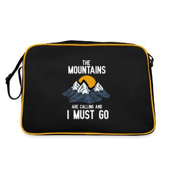 Les montagnes appellent les campeurs et les randonneurs - Sac Retro - noir/or - Dos