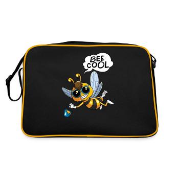 Bee Cool Sommer Honig Biene Wespe Honigbiene - Retro Tasche - Schwarz/Gold - Hinten