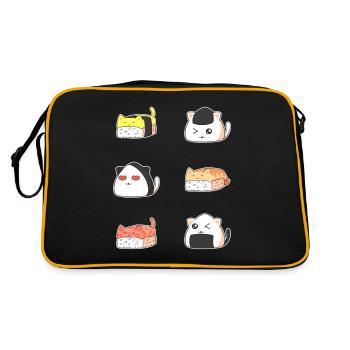 Kawaii Sushi Cat - Retro Bag - black/gold - Back