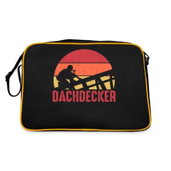 Dachdecker - Retro Tasche - Schwarz/Gold - Hinten