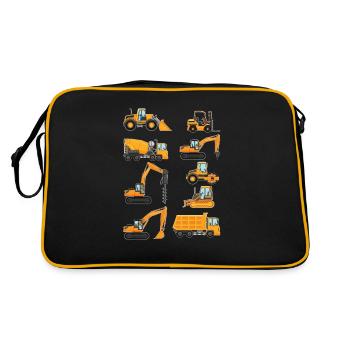 Excavator excavator operator - Retro Bag - black/gold - Back