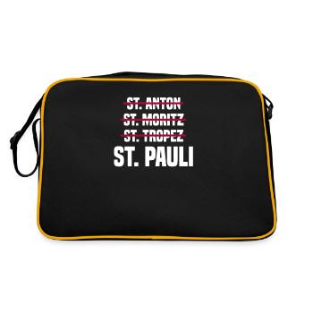 St. Pauli Sankt Pauli Hamburg Norddeutschland - Retro Tasche - Schwarz/Gold - Hinten