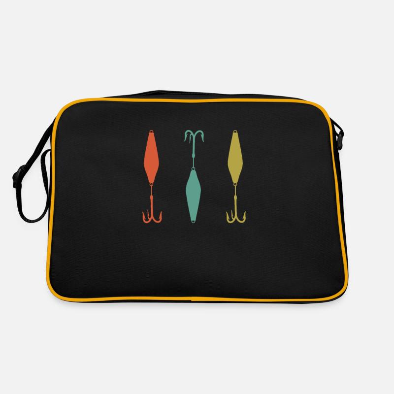 Angelhaken Pilker - Retro Tasche - Schwarz/Gold