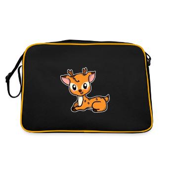 Chevreuil mignon Chevreuil Cadeau de cerf - Sac Retro - noir/or - Dos