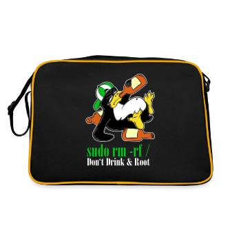Linux Penguin Sudo Admin Funny Computer Science PC Nerd - Sac Retro - noir/or - Dos