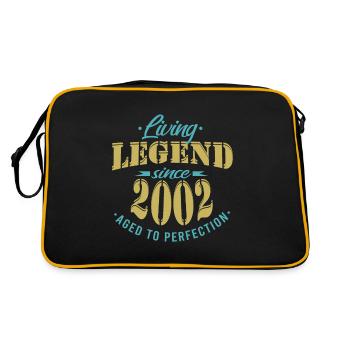 Geburtstag 2002 Lebende Legende - Retro Tasche - Schwarz/Gold - Hinten
