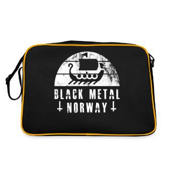 Black Metal Norway with Viking ship gift - Retro Bag - black/gold - Back