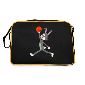 Toon bunny basketball volant dans les airs trempant - Sac Retro - noir/or - Dos