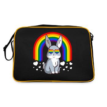 Gay Pride Rabbit - Soutenez les LGBTQ - Sac Retro - noir/or - Dos