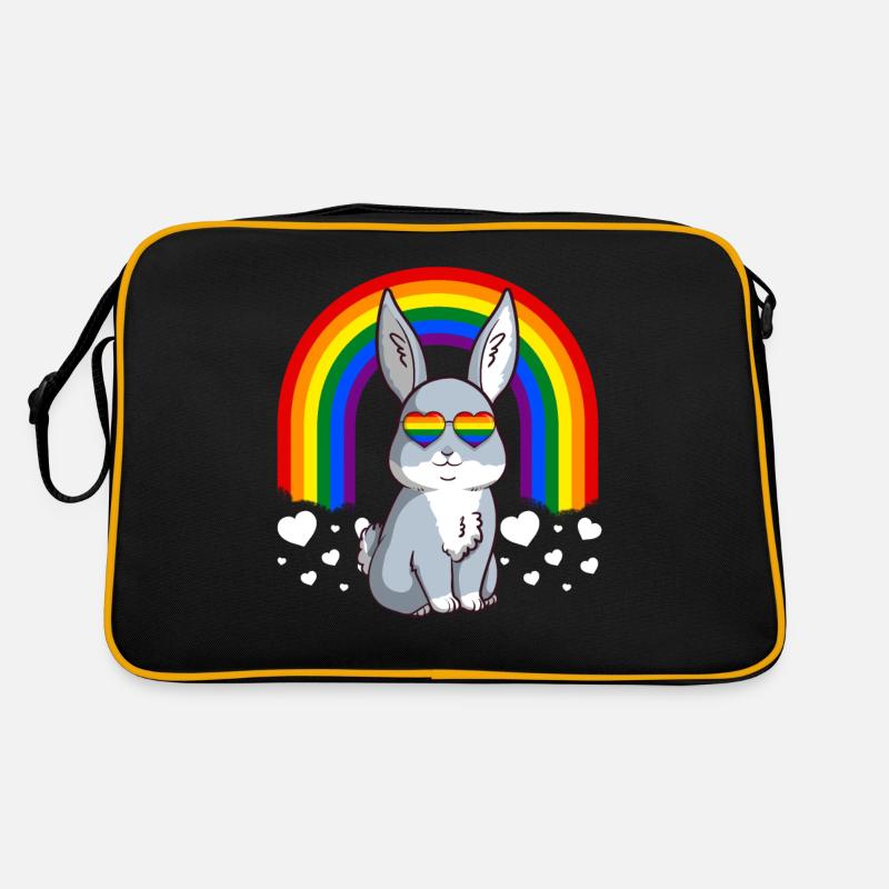 Gay Pride Rabbit - Support LGBTQ - Retro Bag - black/gold